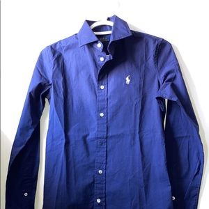 Chemise bleue unie sport Polo